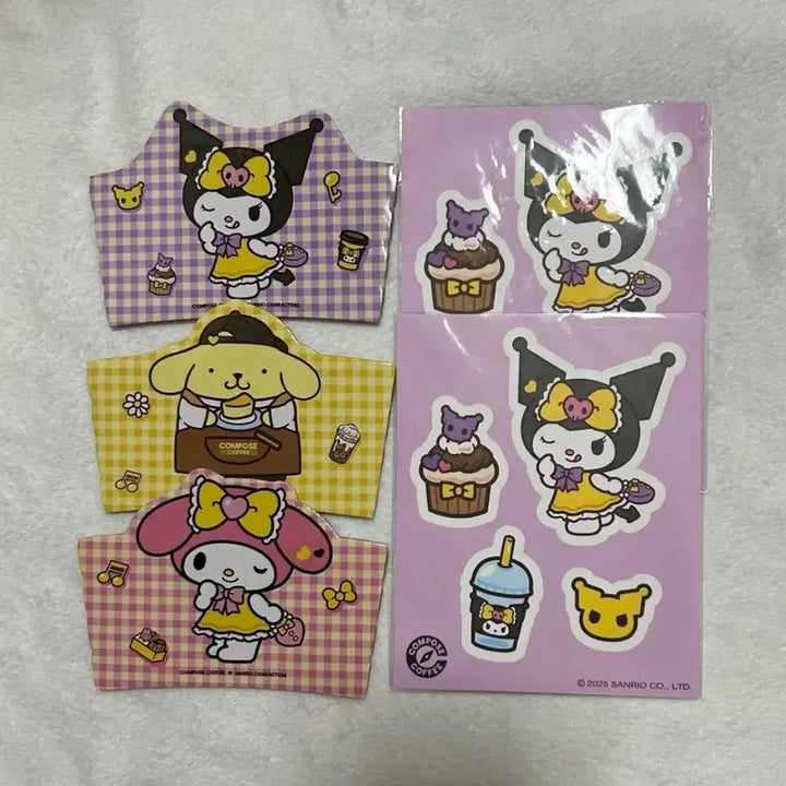 [BUNJANG] Sanrio Compose Collaboration Kuromi Bundle Set / 산리오 컴포즈 콜라보 쿠로미 컵홀더 스티커 일괄