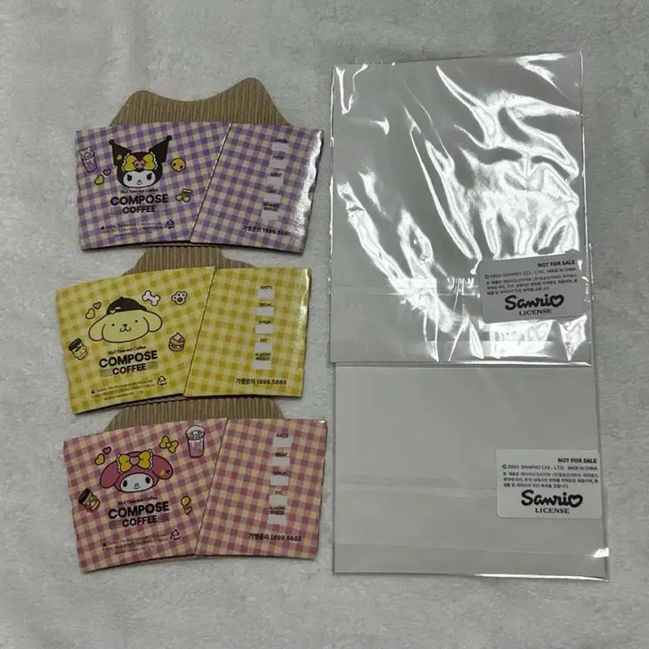 [BUNJANG] Sanrio Compose Collaboration Kuromi Bundle Set / 산리오 컴포즈 콜라보 쿠로미 컵홀더 스티커 일괄