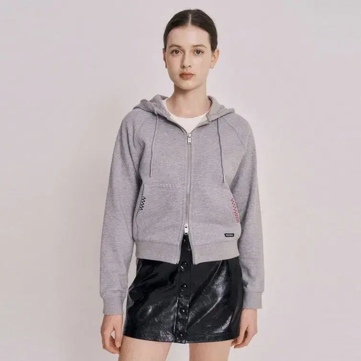 [BUNJANG] Bernice Stitch Point Hooded Zip-Up Jacket / (24년제조) 베르니스 스티치 포인트 후드 집업 자켓