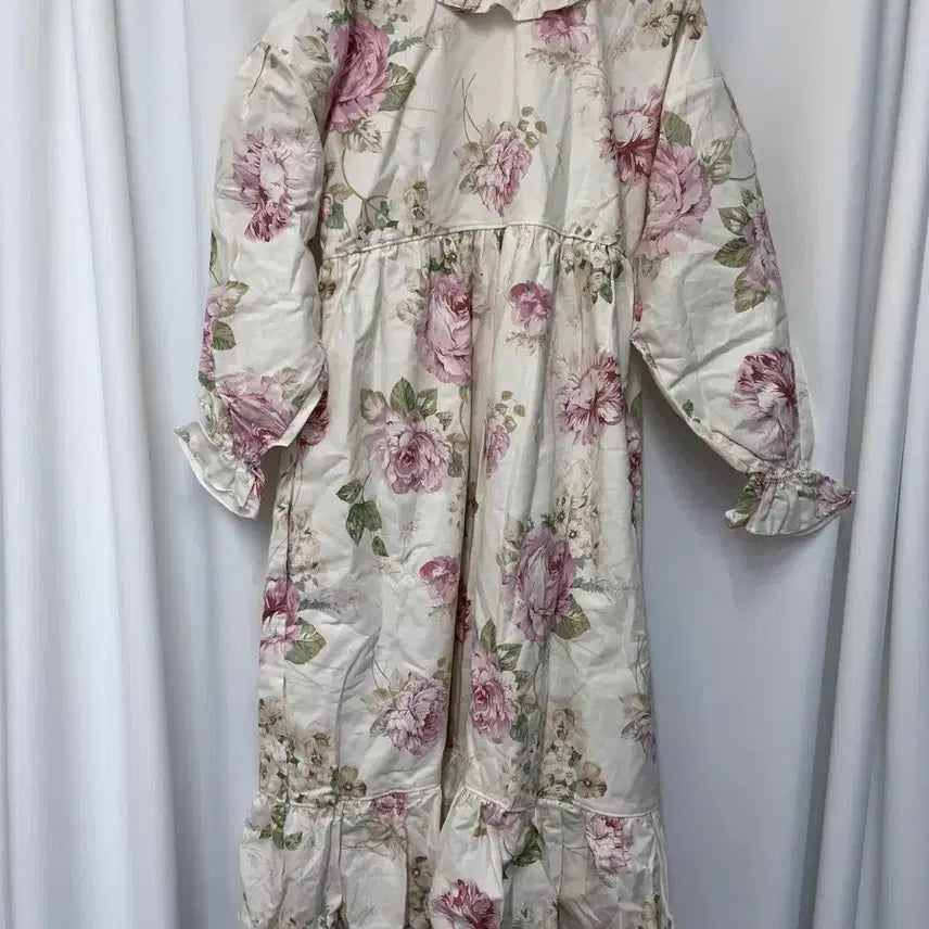 [BUNJANG] Vintage Rose Cotton Long Dress / 빈티지 플라워 롱 원피스