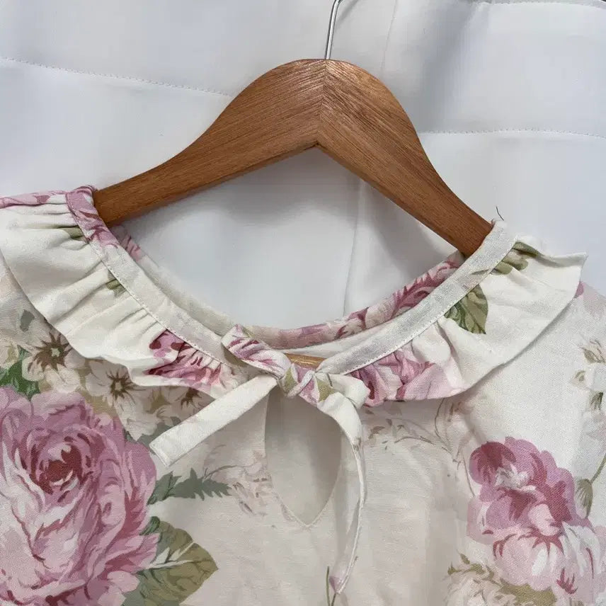 [BUNJANG] Vintage Rose Cotton Long Dress / 빈티지 플라워 롱 원피스