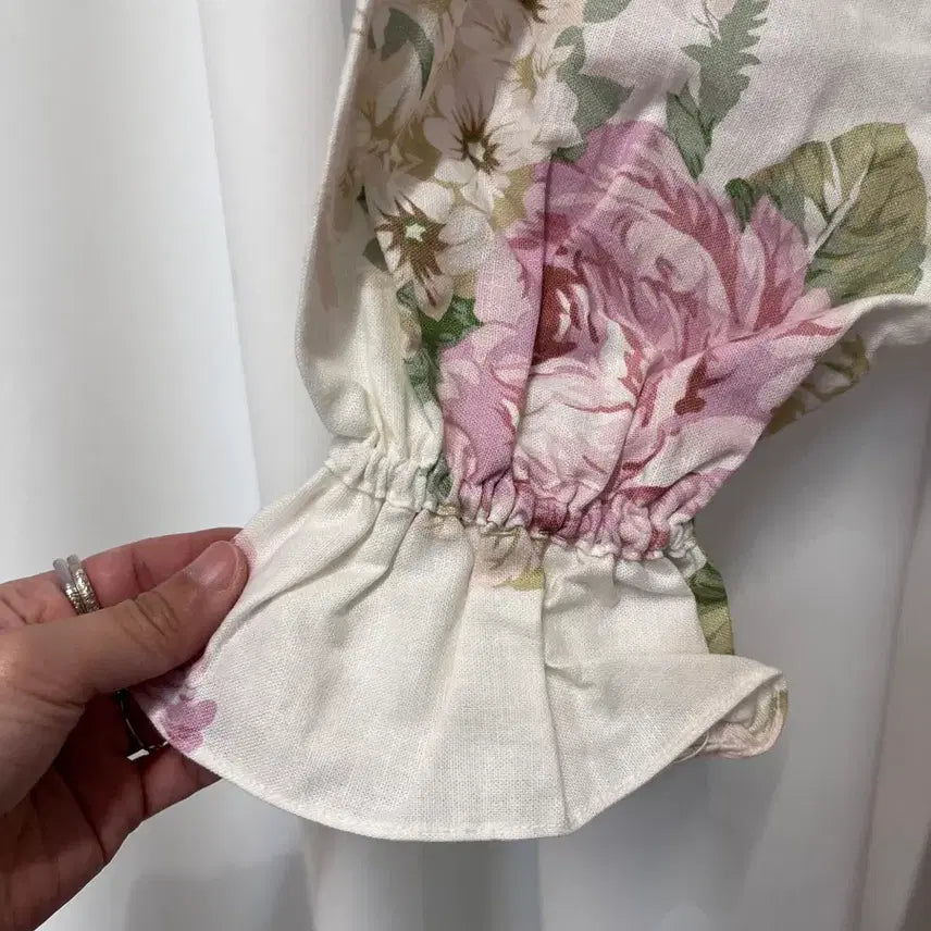 [BUNJANG] Vintage Rose Cotton Long Dress / 빈티지 플라워 롱 원피스