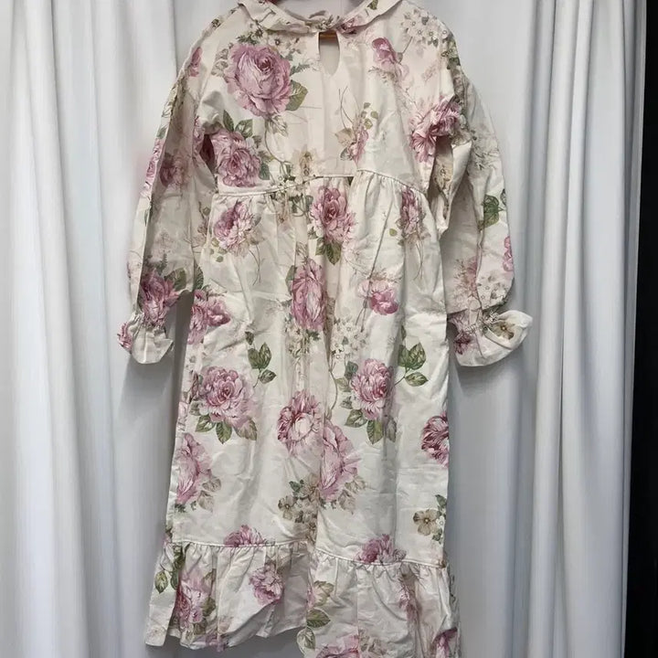 [BUNJANG] Vintage Rose Cotton Long Dress / 빈티지 플라워 롱 원피스