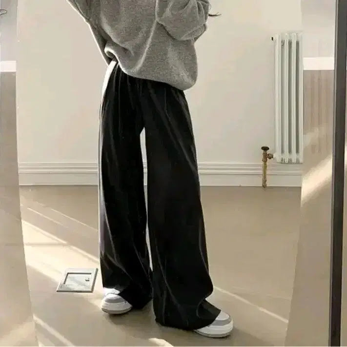 [BUNJANG] Avely Charcoal Wide Slacks / 챠콜 와이드 슬랙스 에이블리 지그재그