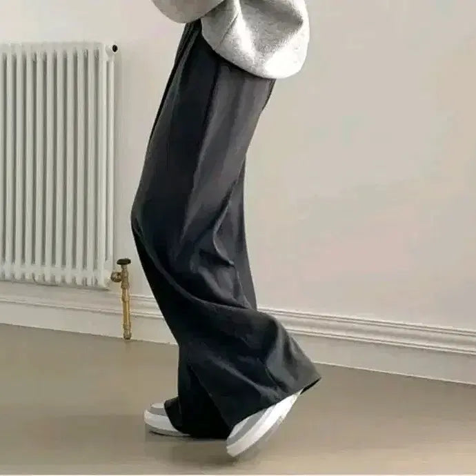 [BUNJANG] Avely Charcoal Wide Slacks / 챠콜 와이드 슬랙스 에이블리 지그재그