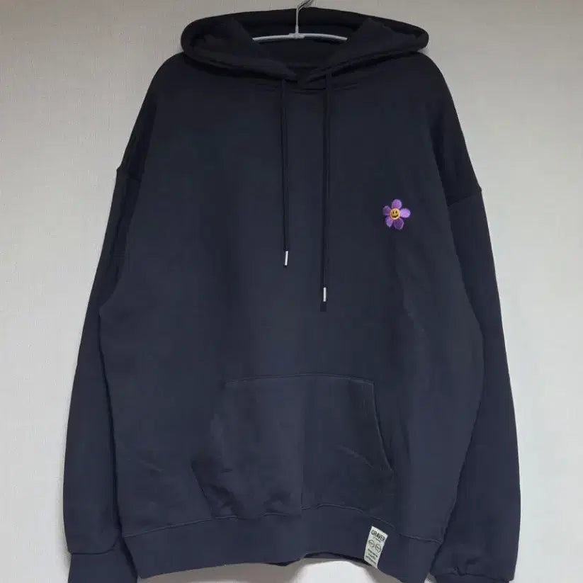 [BUNJANG] Graver Charcoal Purple Flower Hoodie / 남녀공동/그레이버 차콜 퍼플 플라워 후드티