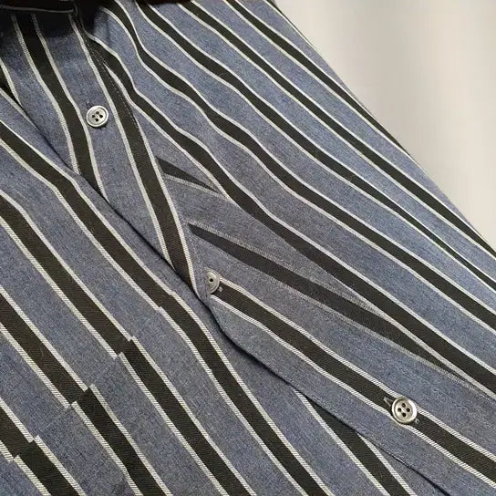 [BUNJANG] System Stripe Roll-Up Shirt Dress / system 한섬 시스템 스트라이프 셔츠 롤업 원피스