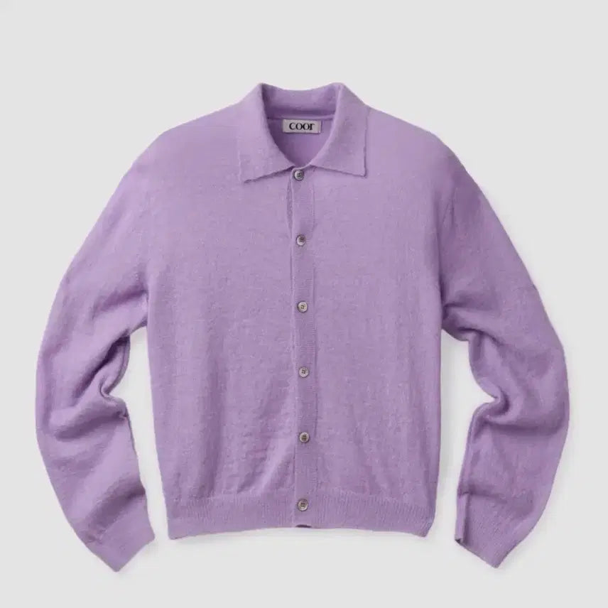 [BUNJANG] Coore Hairly Alpaca Blend Cardigan (Light Purple) / (새상품) 쿠어 헤어리 알파카 블렌드 카라 가디건 (라이트퍼플)