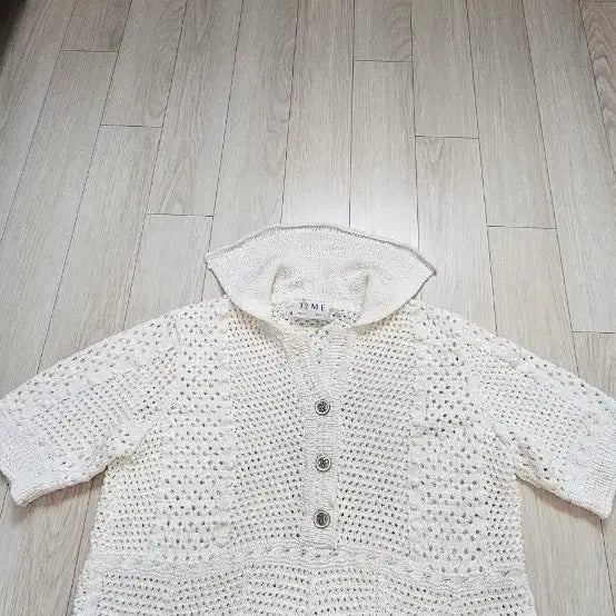 [BUNJANG] TIME Crochet Knit Short Sleeve Ivory / TIME 타임 크로셰 니트 반팔 아이보리
