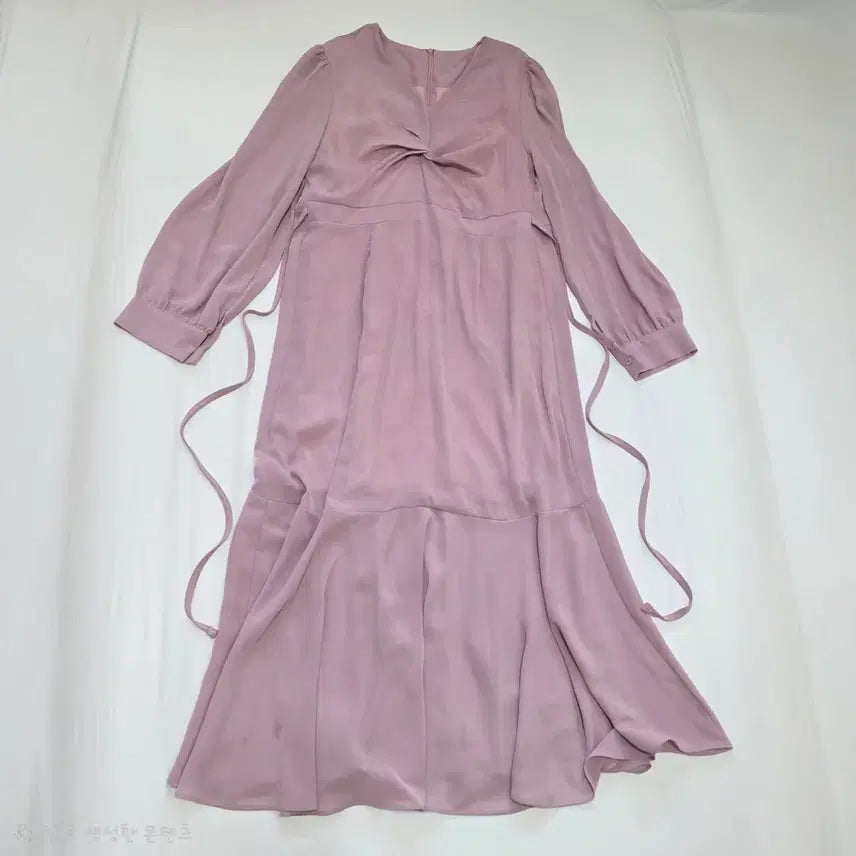 [BUNJANG] Chiffon Long Dress with Ribbon / 총장 128cm 쉬폰 롱원피스 리본