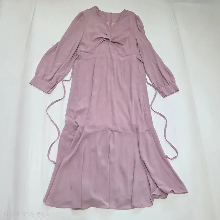 [BUNJANG] Chiffon Long Dress with Ribbon / 총장 128cm 쉬폰 롱원피스 리본