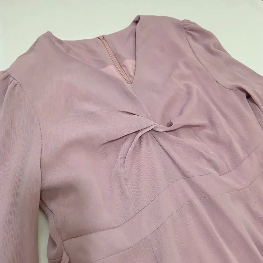 [BUNJANG] Chiffon Long Dress with Ribbon / 총장 128cm 쉬폰 롱원피스 리본