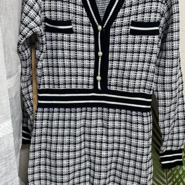 [BUNJANG] Attrangs Tweed Checkered Dress / 아뜨랑스)트위드원피스