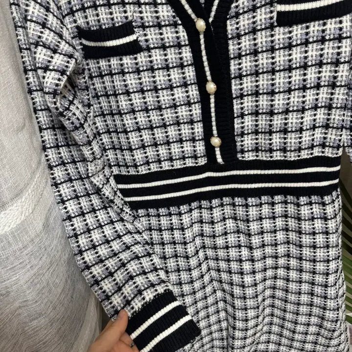 [BUNJANG] Attrangs Tweed Checkered Dress / 아뜨랑스)트위드원피스