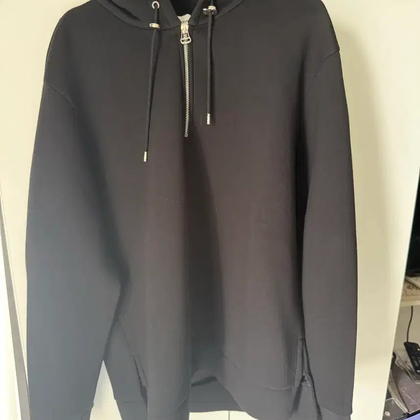 [BUNJANG] Solid Homme Half-Zip Hoodie Black 52 / 솔리드옴므 반집업 후드 검정 52