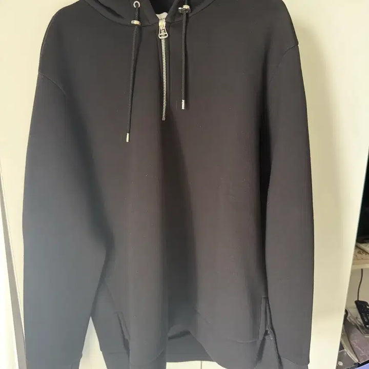 [BUNJANG] Solid Homme Half-Zip Hoodie Black 52 / 솔리드옴므 반집업 후드 검정 52