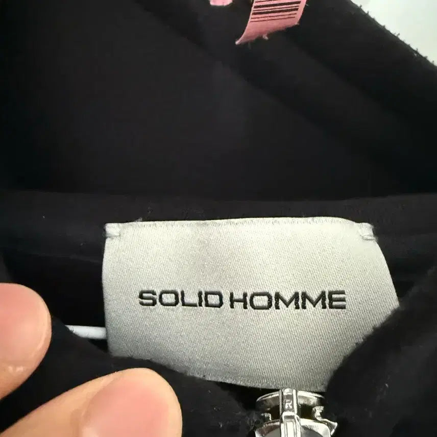 [BUNJANG] Solid Homme Half-Zip Hoodie Black 52 / 솔리드옴므 반집업 후드 검정 52