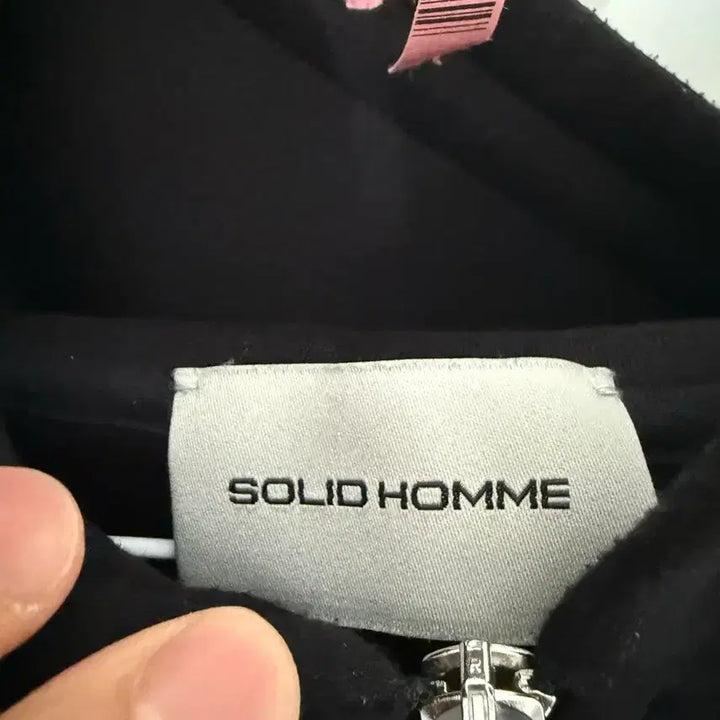 [BUNJANG] Solid Homme Half-Zip Hoodie Black 52 / 솔리드옴므 반집업 후드 검정 52