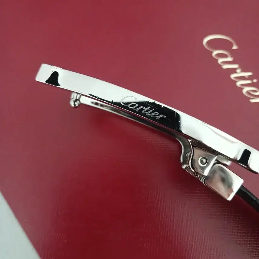 [BUNJANG] Cartier Tank Black Leather Belt / 까르띠에 탱크 블랙 가죽 벨트 쇼핑백 포함