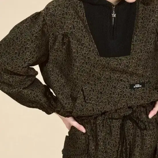 [BUNJANG] O!zoc! Second Jacquard Hooded Half Zip-Up / 24년 오즈세컨 자카드 후드 반집업