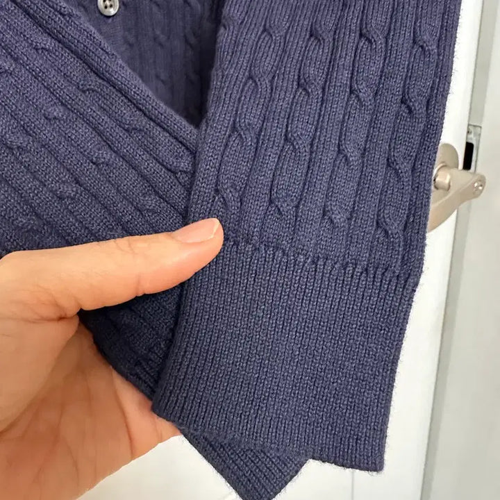 [BUNJANG] Polo Ralph Lauren Navy Cable Knit Cardigan S / 폴로 랄프로렌 네이비 케이블 니트 가디건 S 김포아울렛 구매 컨디션 좋아