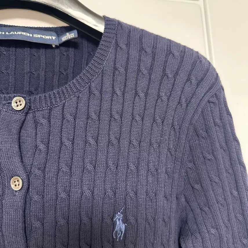 [BUNJANG] Polo Ralph Lauren Navy Cable Knit Cardigan S / 폴로 랄프로렌 네이비 케이블 니트 가디건 S 김포아울렛 구매 컨디션 좋아
