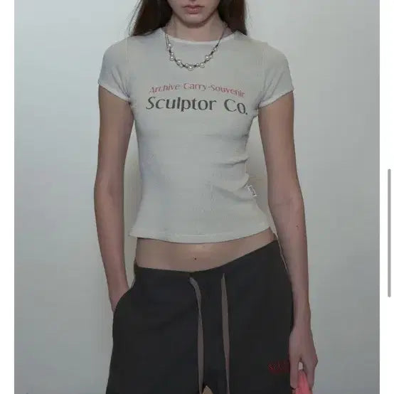[BUNJANG] Sculptor Archive Pigment Baby Tee / 스컬프터 반팔 티셔츠 Archive pigment baby tee