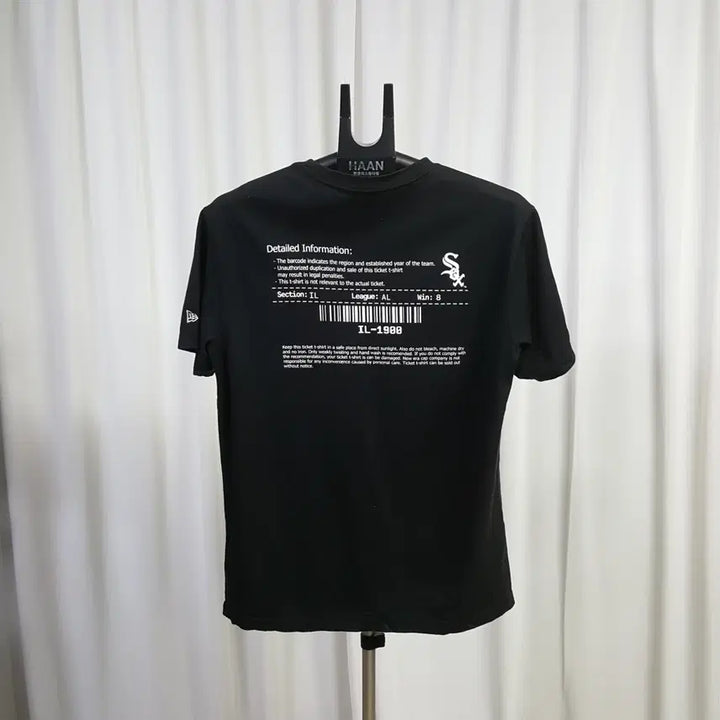 [BUNJANG] New Era Chicago White Sox Short Sleeve T-shirt (Black) / 뉴에라 남성 시카고 화이트삭스 반팔 티셔츠 블랙 100 오일장 0331