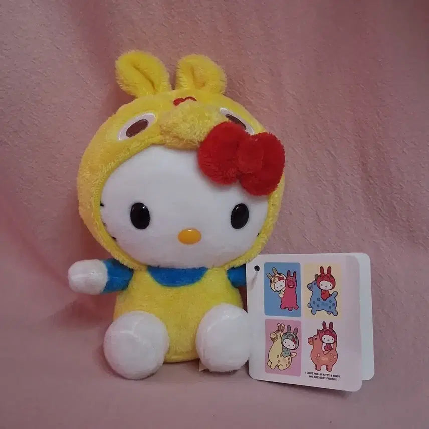 [BUNJANG] Hello Kitty x Roddy Classic Hello Kitty "Cube" Plush Keychain - Yellow / 키티X로디 고전 헬로키티 큐방 인형 키링 - 옐로우 /키티스트랩
