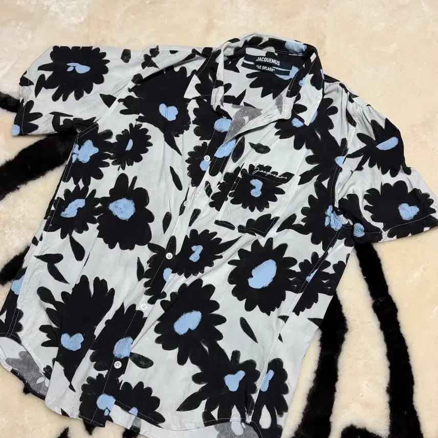 [BUNJANG] Jacquemus Flower Print Short Sleeve Shirt / (54) 자크뮈스 플라워 반팔셔츠