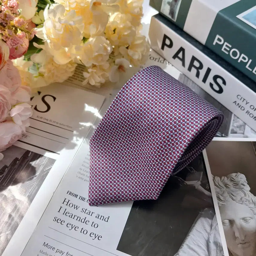 [BUNJANG] Brioni Silk Tie - Blue Wine Micro Pattern 8cm / 브리오니 실크 블루 와인 패턴 넥타이 8cm S~A+등급 E906