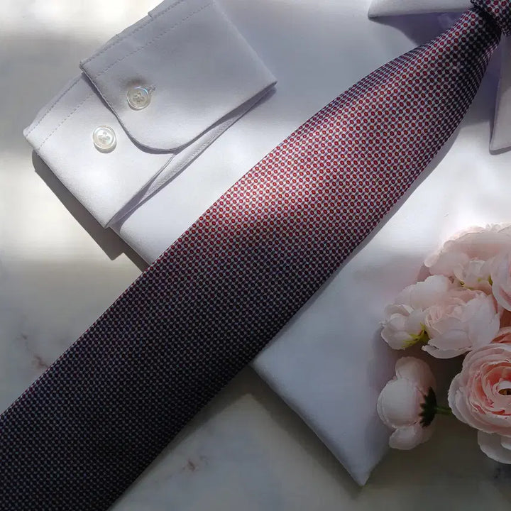 [BUNJANG] Brioni Silk Tie - Blue Wine Micro Pattern 8cm / 브리오니 실크 블루 와인 패턴 넥타이 8cm S~A+등급 E906
