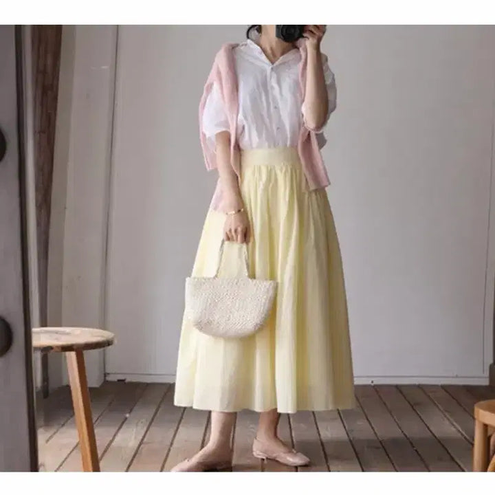 [BUNJANG] Bonpaon Half Skirt - Honey Lemon, Magenta Pink / (새상품) 본빠옹 하프스커트 - 허니레몬, 마젠타핑크