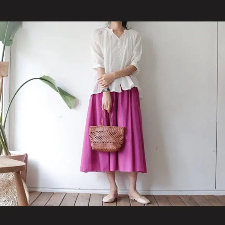 [BUNJANG] Bonpaon Half Skirt - Honey Lemon, Magenta Pink / (새상품) 본빠옹 하프스커트 - 허니레몬, 마젠타핑크