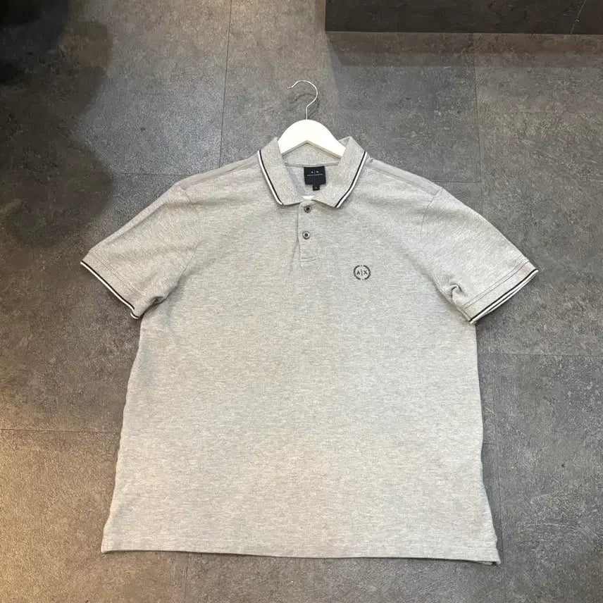 [SOLD OUT] 아르마니 익스체인지 AX 회색 반팔 카라티 XL