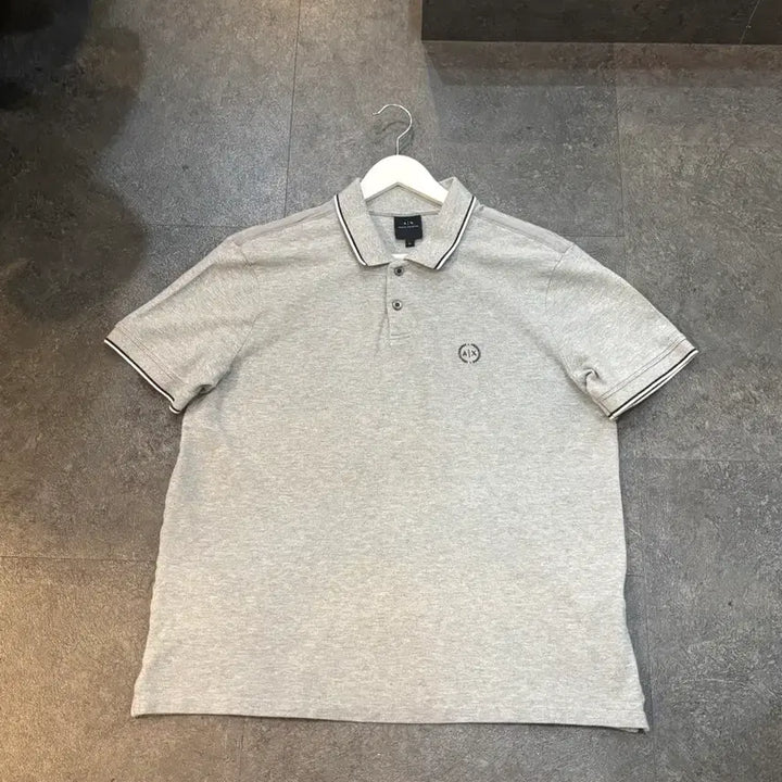 [SOLD OUT] 아르마니 익스체인지 AX 회색 반팔 카라티 XL