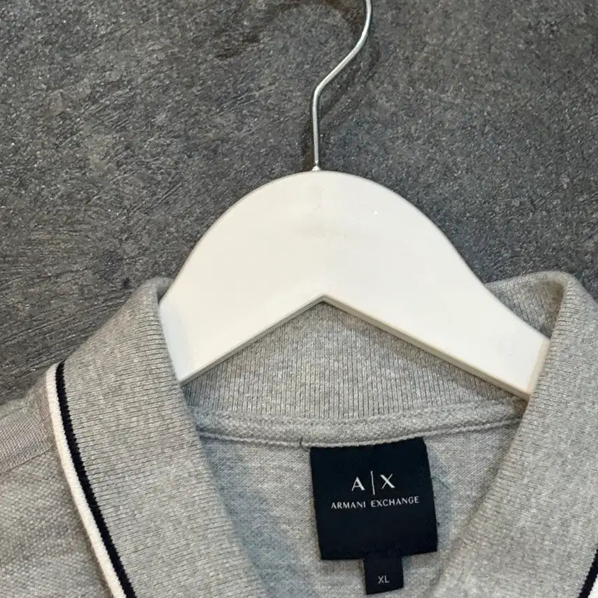[SOLD OUT] 아르마니 익스체인지 AX 회색 반팔 카라티 XL