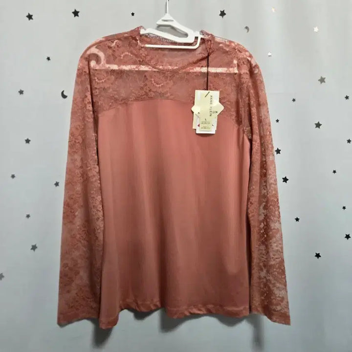[BUNJANG] Anne Klein Lace Blouse Pink L New / 앤클라인 레이스 블라우스 핑크 L 새상품