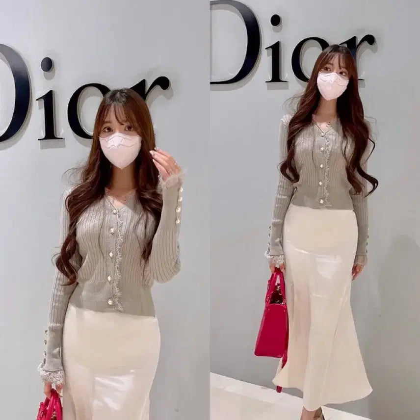 [BUNJANG] Mayyun Lace Cardigan Oatmeal S / 메이윤 레이스 가디건 오트밀 s