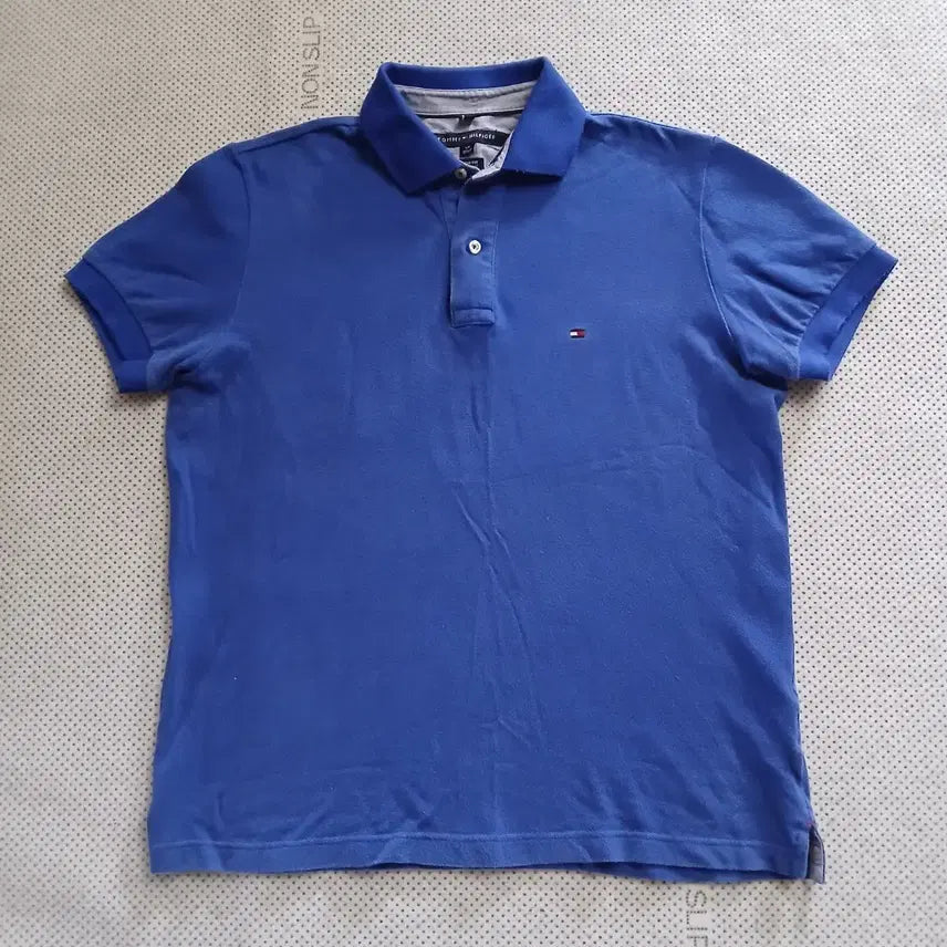 [BUNJANG] Tommy Hilfiger Blue Short Sleeve Polo Shirt / 타미힐피거 블루 반팔 카라티