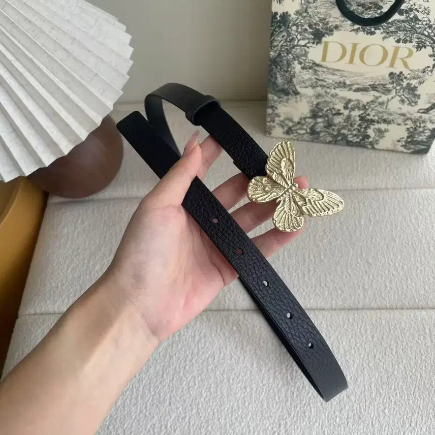 [SOLD OUT] 디올 여성 벨트 나비 모양 버클 가죽 벨트85 폭 2.0cm