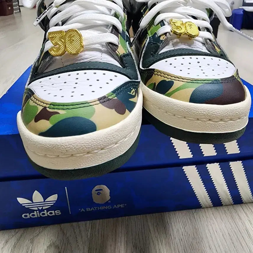 [BUNJANG] Adidas Forum BAPE Camo Sneakers / 아디다스 포럼 BAPE 카모 운동화 220