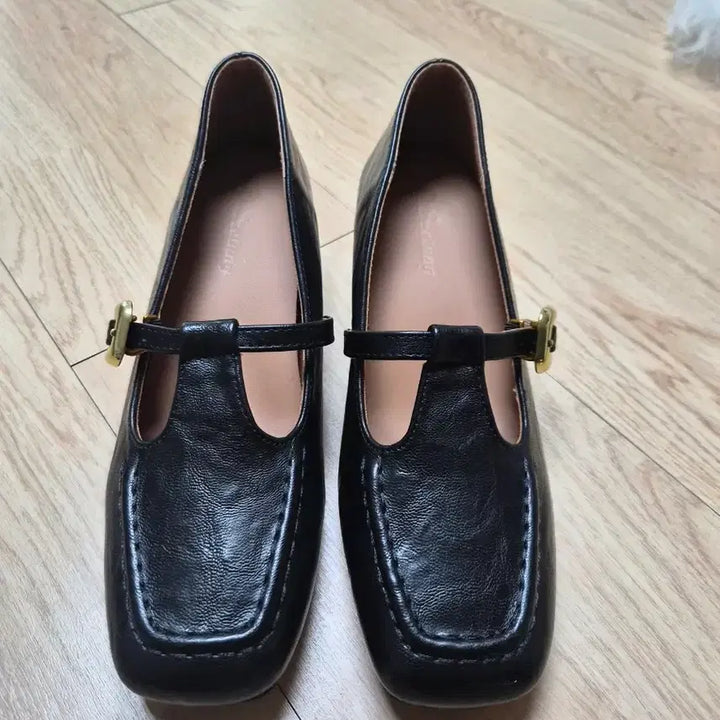 [BUNJANG] T.O T-Strap Flat Heel Shoes / 티오 T스트랩 플랫힐 미들굽 240