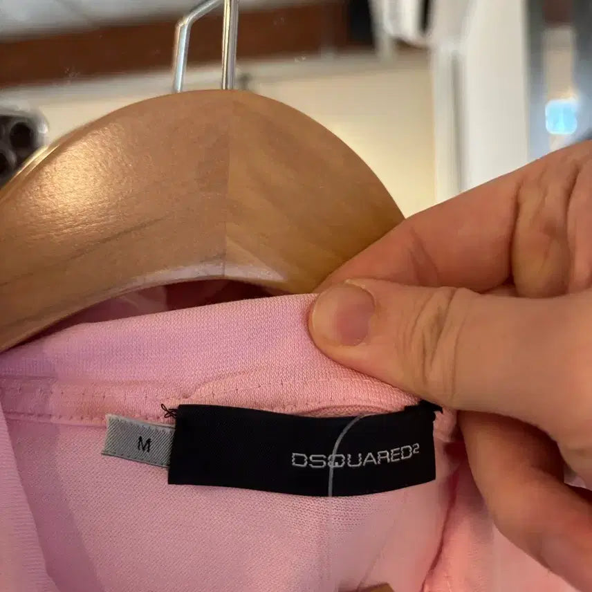 [BUNJANG] Dsquared2 Pink Long Sleeve Polo T-Shirt / 디스퀘어드2 핑크색 긴팔 폴로티셔츠