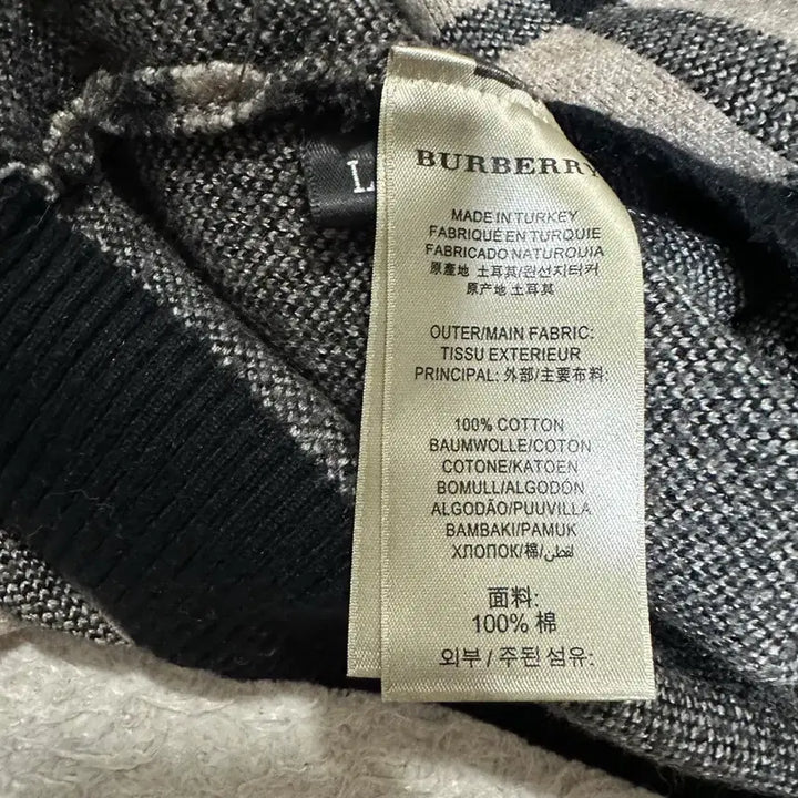 [BUNJANG] Burberry Check Pattern Knit Sweater (Black, L) / 버버리 체크 패턴 니트 블랙 L