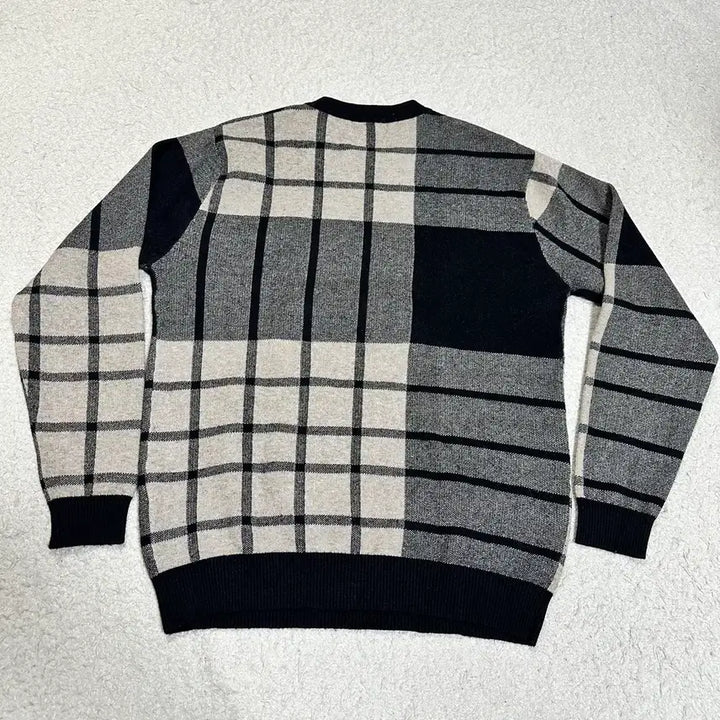 [BUNJANG] Burberry Check Pattern Knit Sweater (Black, L) / 버버리 체크 패턴 니트 블랙 L