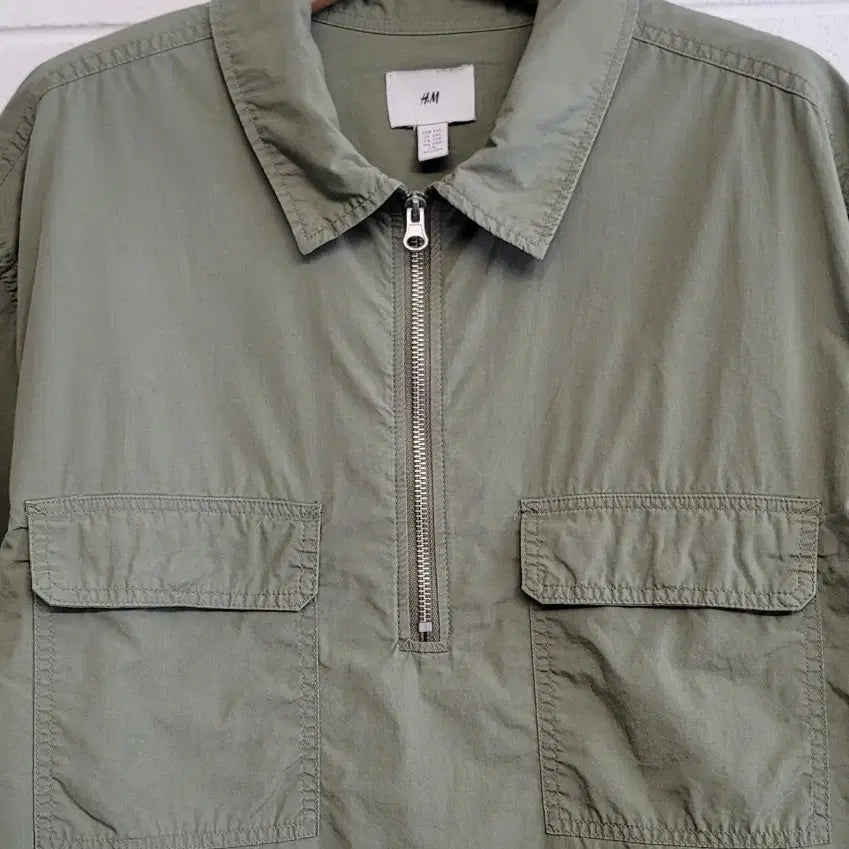 [BUNJANG] H&amp;M Oversized Half-Zip Shirt / [110.XXL.오버핏] H&amp;M(에이치엔엠) 반집업 오버핏 셔츠 판매