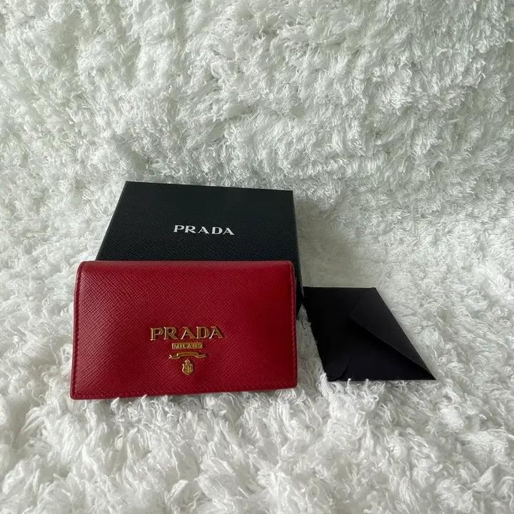 [BUNJANG] Prada Saffiano Card Holder Red / 프라다 사피아노 카드지갑 레드