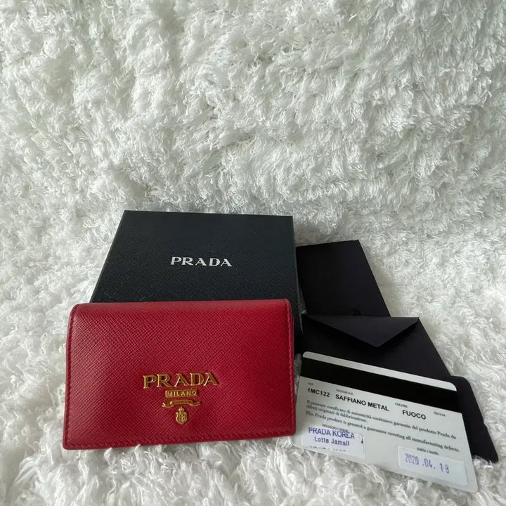 [BUNJANG] Prada Saffiano Card Holder Red / 프라다 사피아노 카드지갑 레드