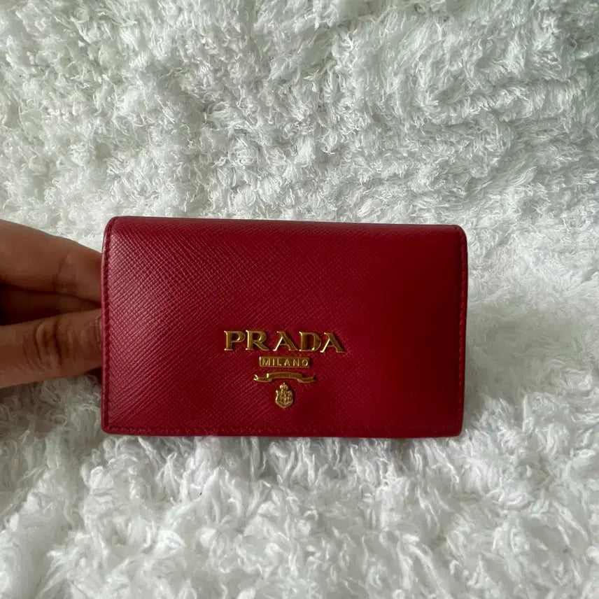 [BUNJANG] Prada Saffiano Card Holder Red / 프라다 사피아노 카드지갑 레드
